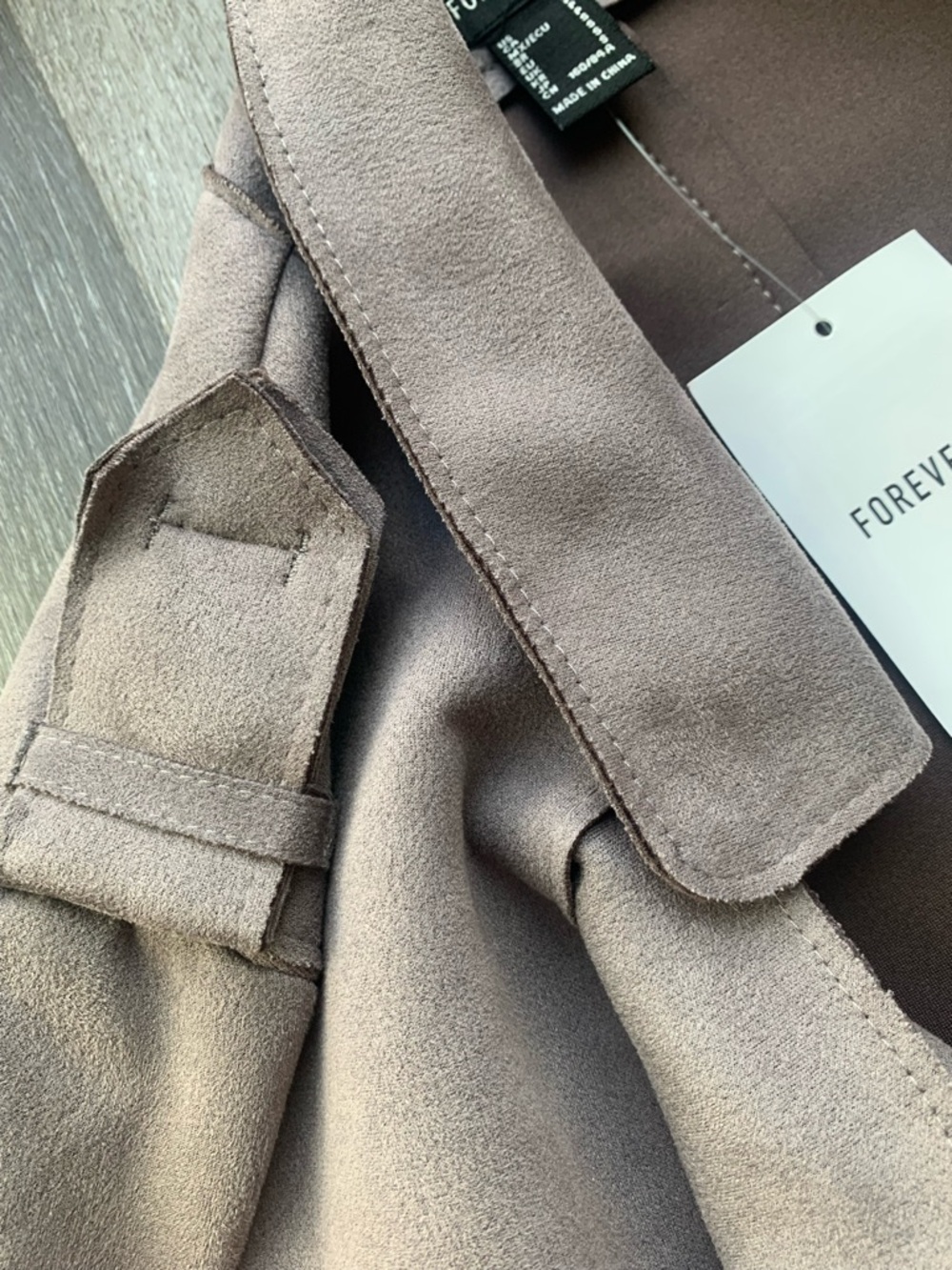 Forever 21 Grey Faux-Suede Casual Jacket - Picture 7 of 7
